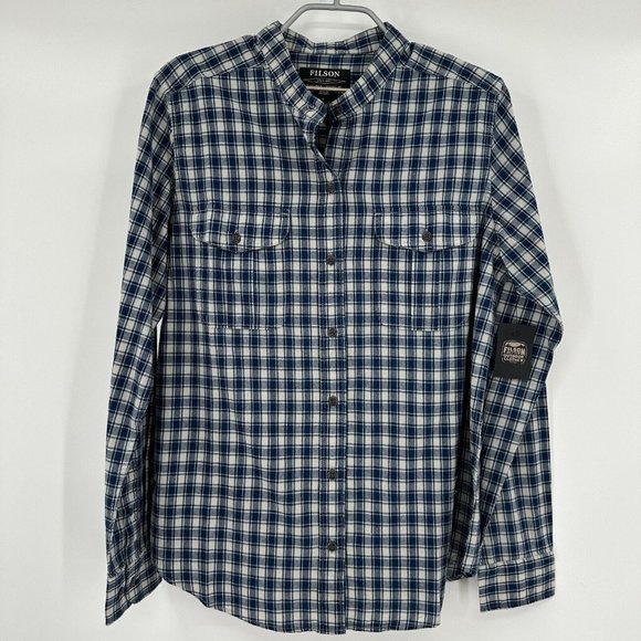 Filson Tops - Filson Women's Kadin Island Button Down Shirt sz M Medium Indigo Blue Plaid NWT